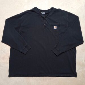 Carhartt Loose Fit Henley Long Sleeve Cotton Pocket T-Shirt - Men's 3XL XXXL